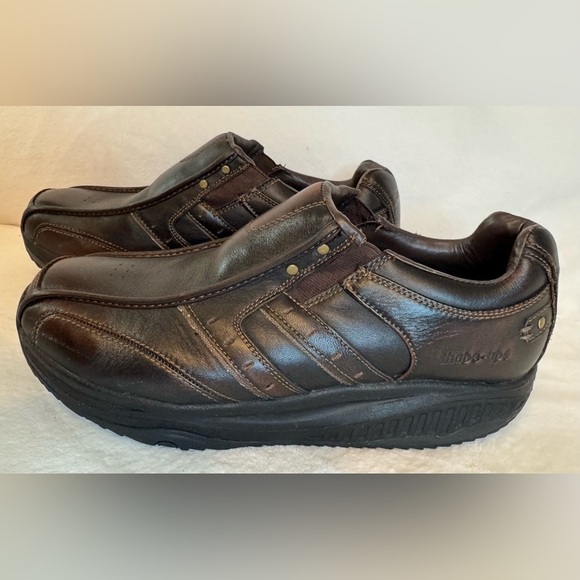 Skechers Men's Brown Leather Rocker Shape-Ups Toning Athletic Shoes Size 10 Wide - Picture 2 of 8